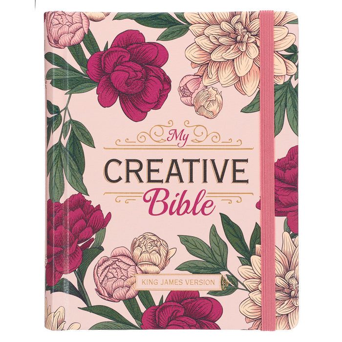 KJV My Creative Bible Rose-pink Floral LL HC w/ Elastic Closure