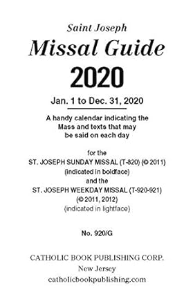ST. JOSEPH MISSAL GUIDE 2020