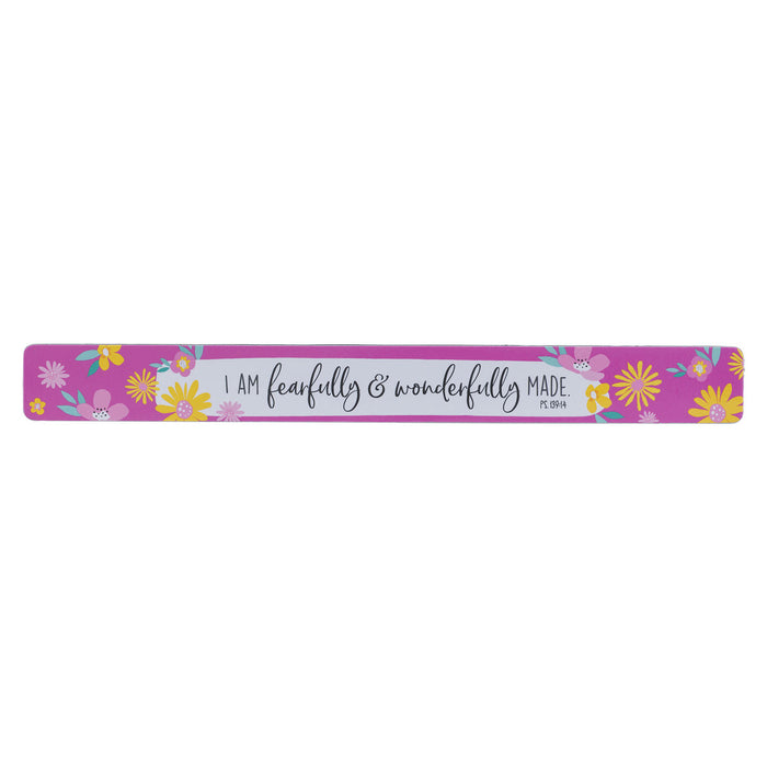 MAGNETIC STRIP PURPLE FLORAL FEARFULLY AND WONDERFULLY