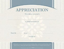 APPRECIATION CERTIFICATE- 6 PK