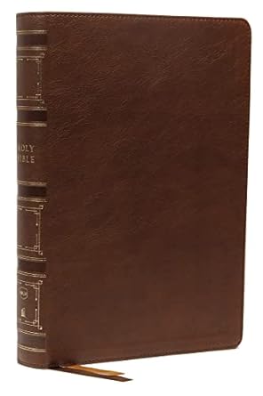 NKJV Single-Column Wide-Margin Ref Bible Leathersoft Brown