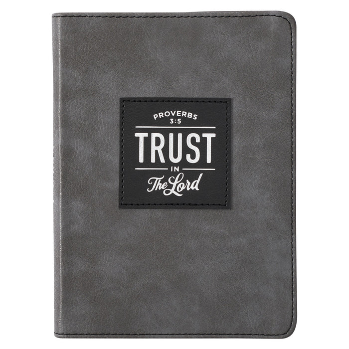 Trust in the Lord Gray LuxLeather Handy-Sized Journal Proverbs 3:5