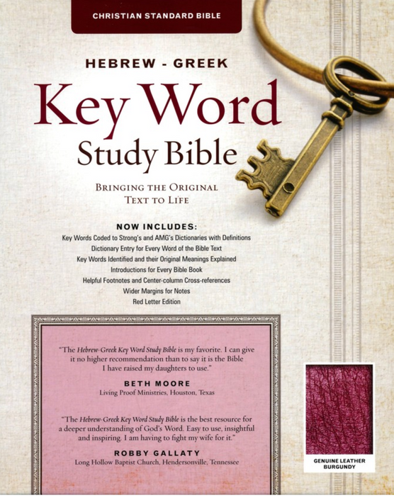 CSB HEBREW-GREEK KEY WORD STUDY BIBLE - BURG GEN LTHR