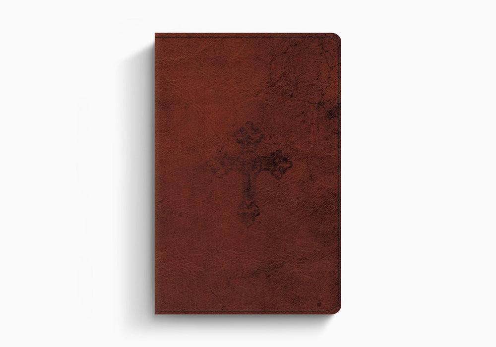 ESV Compact Bible (TruTone, Walnut, Weathered Cross Design)