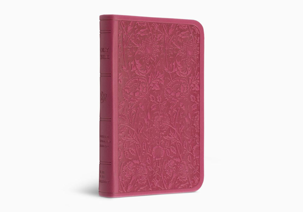 ESV Vest Pocket New Testament with Psalms and Proverbs, Red Letter TruTone®, Berry, Floral Design