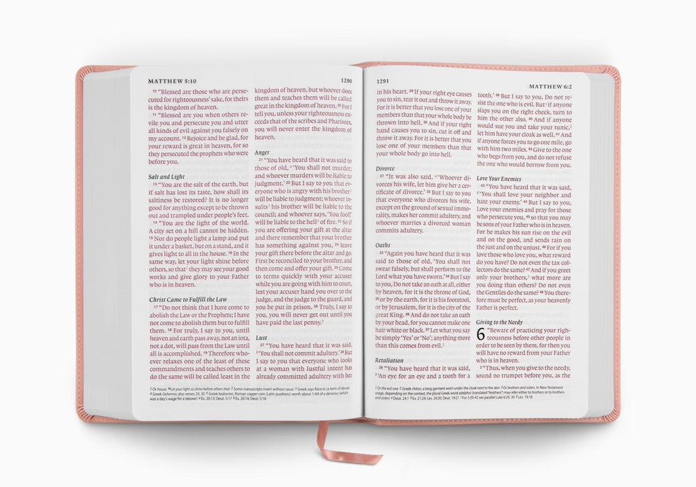 ESV Giant Print Bible, Red Letter TruTone®, Blush Rose, Fleur-de-lis Design