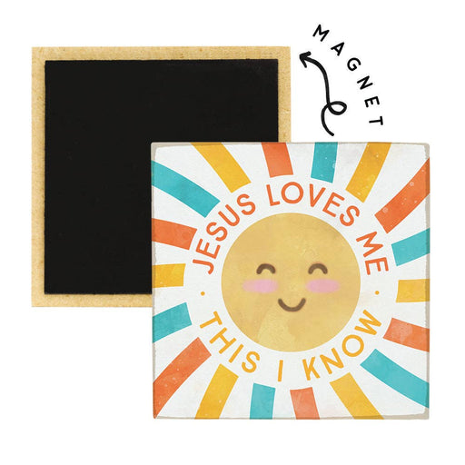 Jesus Loves Me Sun - Square Magnets MGS1431 - Morning Star Christian Bookstores