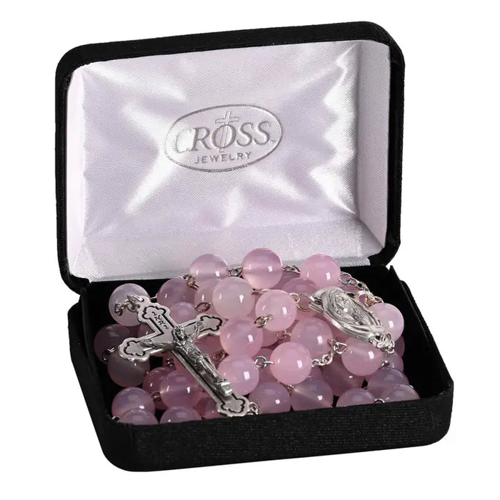 Rosary Pink Aurora Borealis Glass 24L