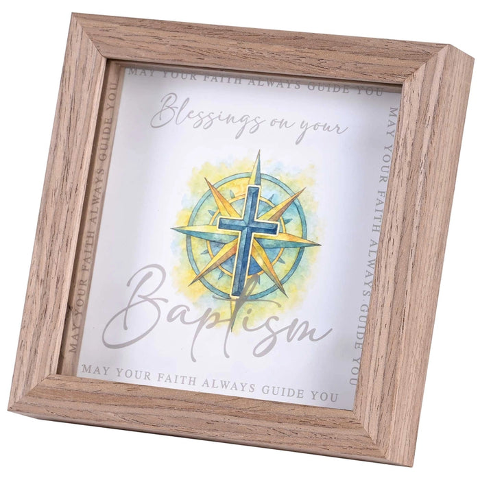 Framed Art - Blue Cross Blessing Baptism