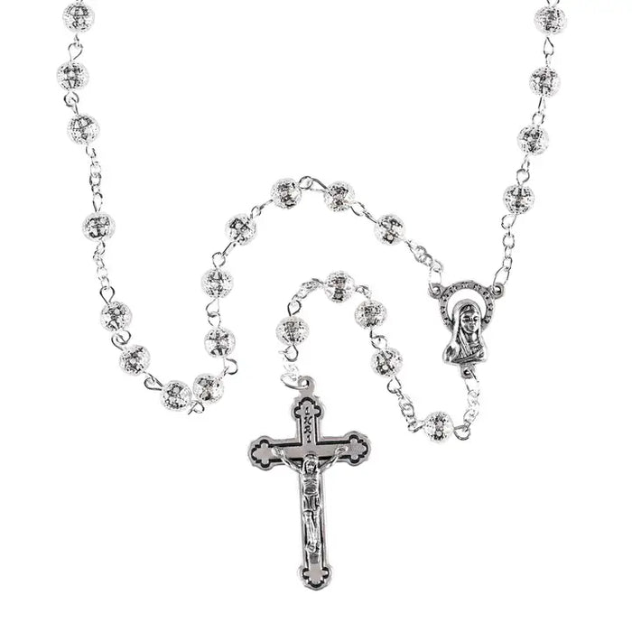 Rosary Silver Plate Metal Filigree 20L