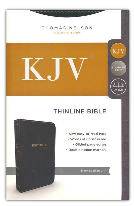 KJV Thinline Bible (Black Leathersoft) - Morning Star Christian Bookstores