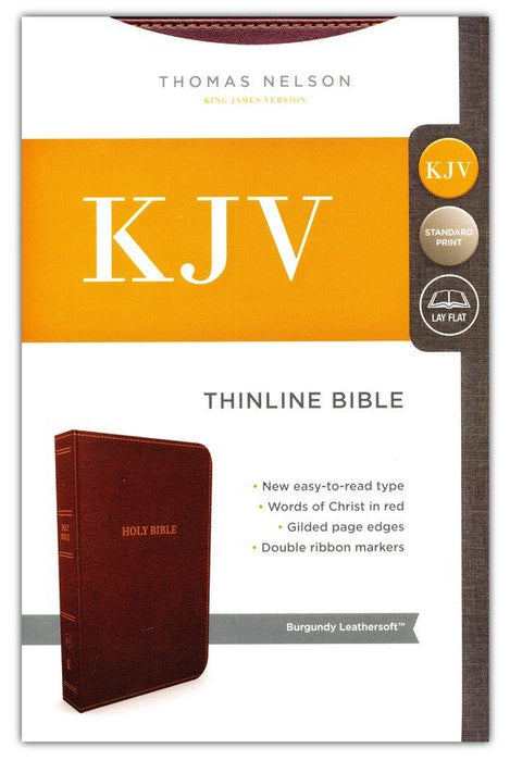 KJV Thinline Bible (Burgundy Leathersoft) - Morning Star Christian Bookstores