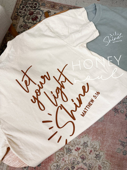ORIGINAL Let Your Light Shine Graphic Tee - Denim