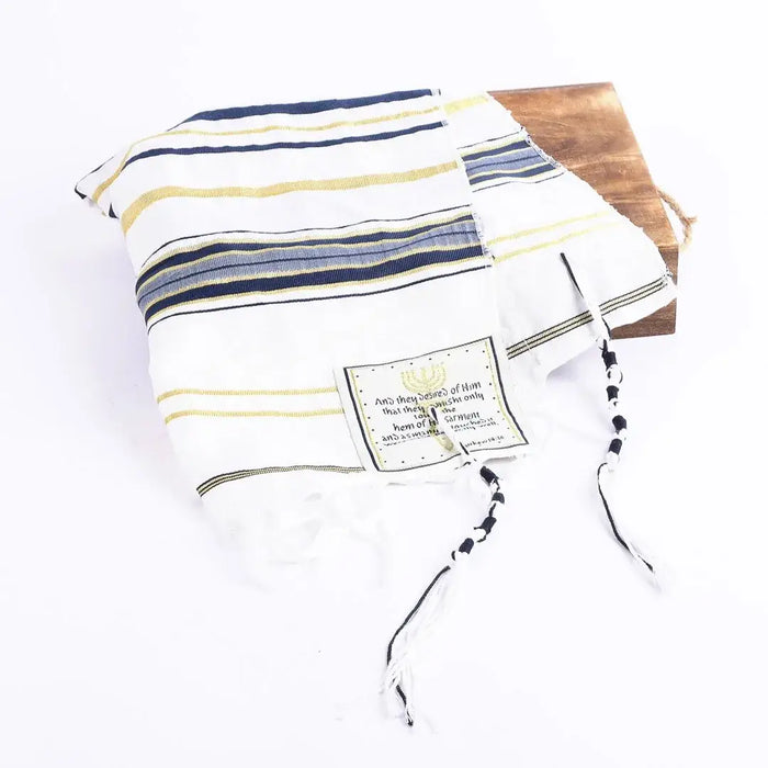 Prayer Shawl Hebrew Messianic w/Tallit Navy 72"X 22"