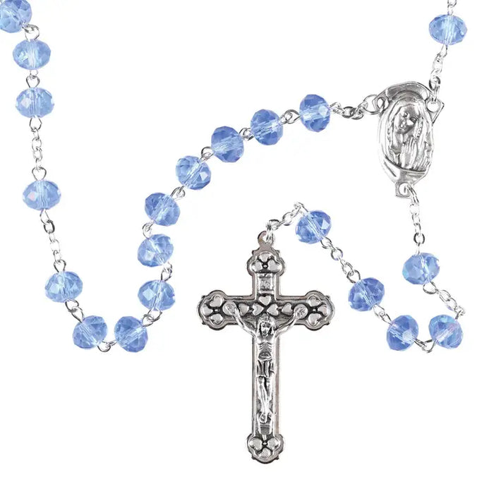 Rosary Blue Glass Aurora Borealis 20L