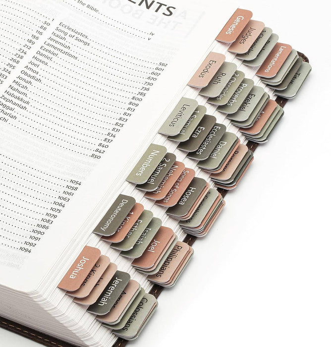 Mr. Pen- Bible Tabs, 75 Tabs, Green Terracotta, Vintage - Morning Star Christian Bookstores