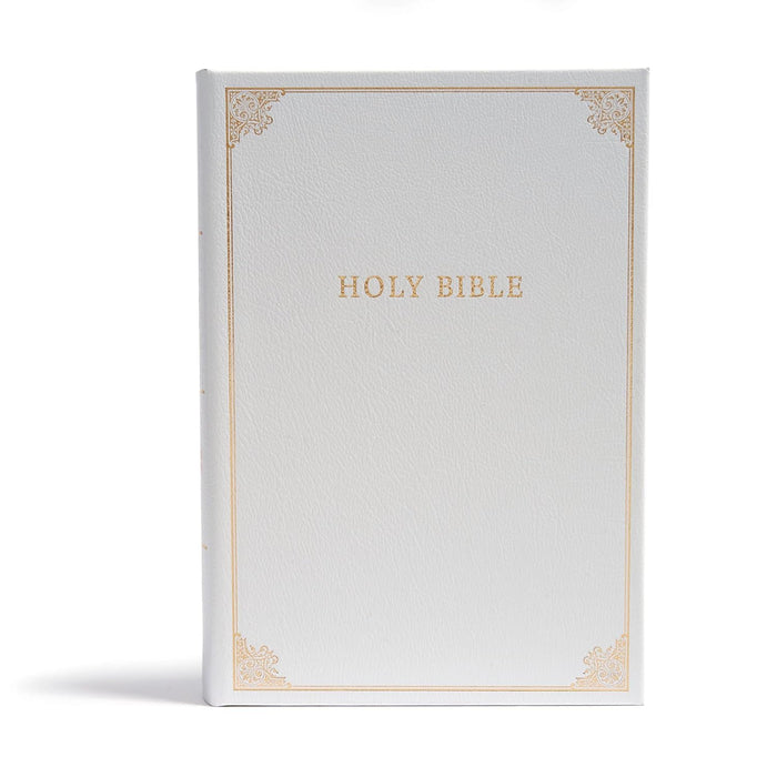 CSB FAMILY BIBLE WHITE BONDED LEATHER OVER BOARD