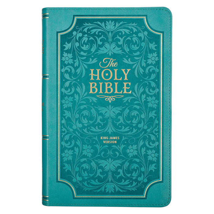 KJV Giant Print Teal Faux Leather IDX - Morning Star Christian Bookstores