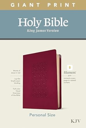 KJV Filament Pers Size Giant Print Bible Cranberry - Morning Star Christian Bookstores