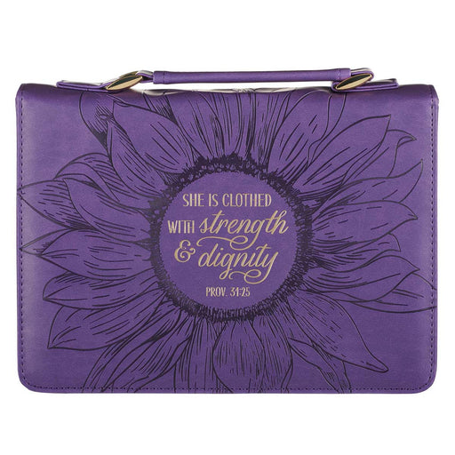BIBLE COVER LG - STRENGTH & DIGNITY PURPLE LL - Morning Star Christian Bookstores