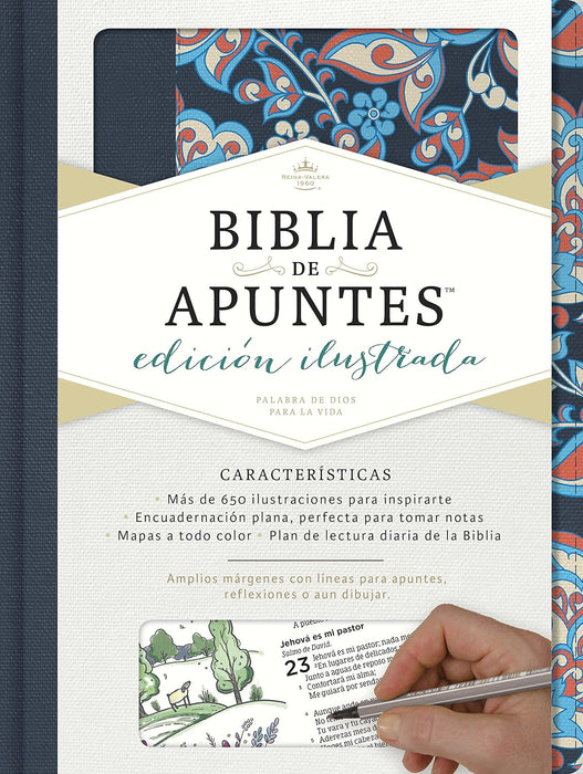 RVR1960 Biblia de Apuntes Edicion Ilustrada Rosada/Azul