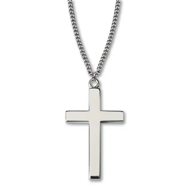Sterling Silver Cross Necklace, ⅞”