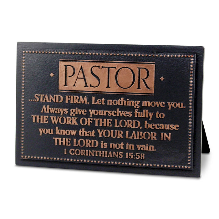 LCP Plaque Stand Firm Pastor Copper Badge