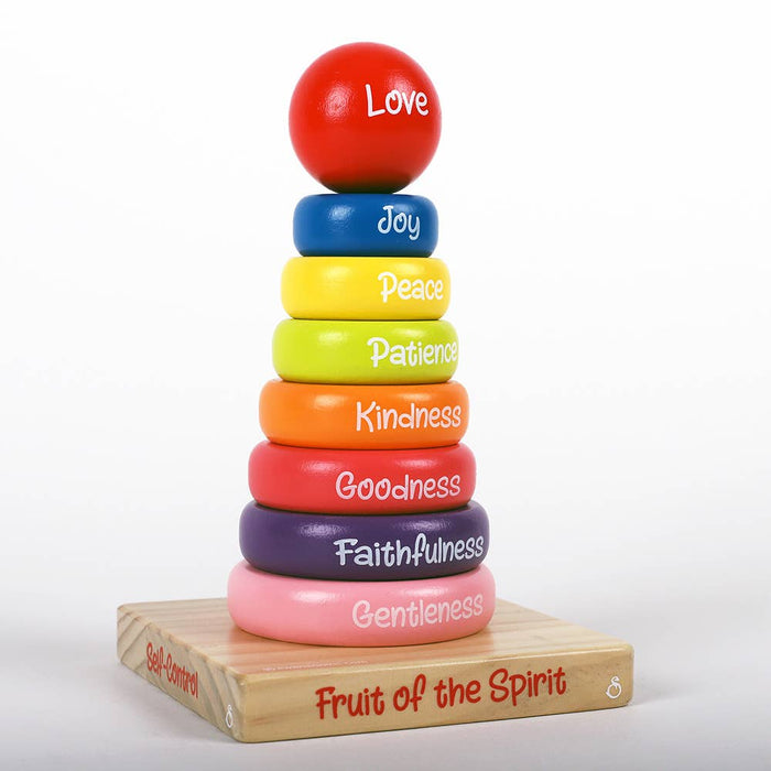 Wooden Puzzle - Stacking Rings - Fruit of the Spirit - Morning Star Christian Bookstores