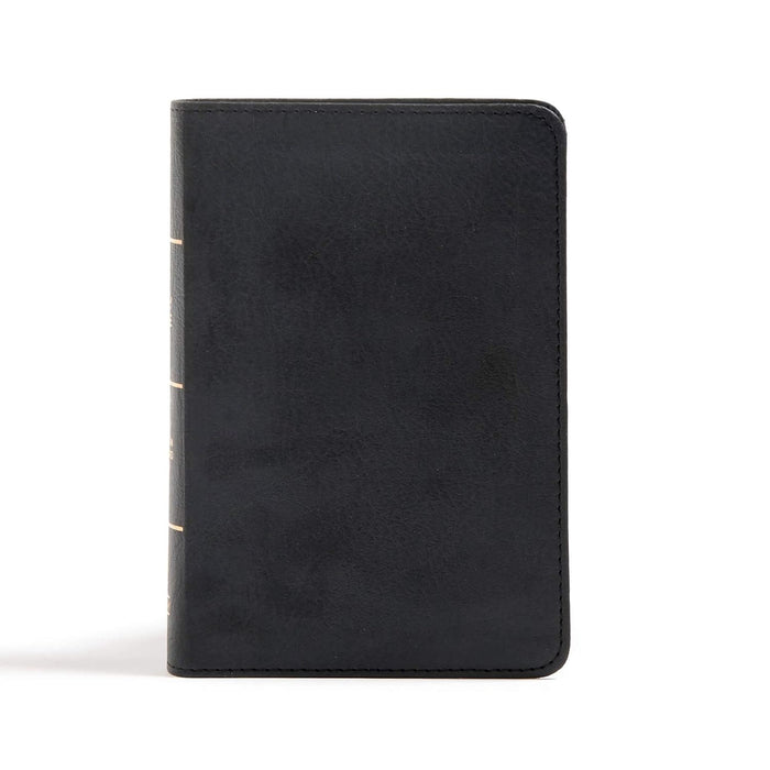 CSB LG PRINT COMPACT REF BIBLE BLACK LEATHERTOUCH
