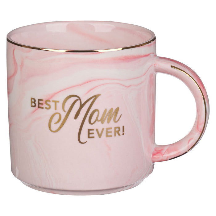 13 OZ MUG BEST MOM EVER PINK MARBLED