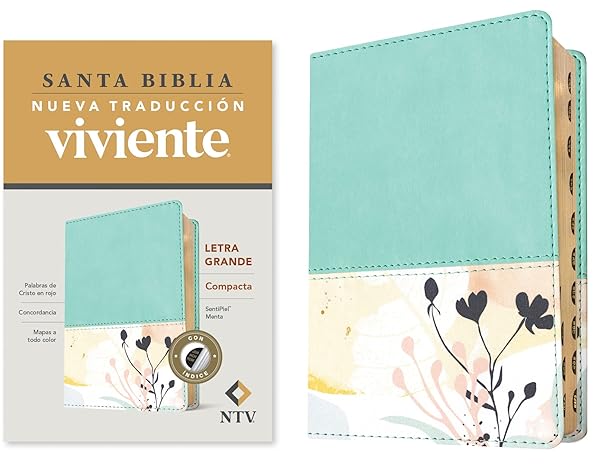 Santa Biblia NTV, Edición compacta letra grande Green & Floral Imitation Leather