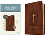 KJV Thinline Ref Filament Bible, Leatherlike, Cross Brown, IDX Red Letter, Leatherlike Reverent Cross Dark Brown - Morning Star Christian Bookstores