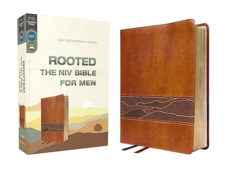 Rooted: The NIV Bible for Men, Leathersoft, Brown, Comfort Print - Morning Star Christian Bookstores