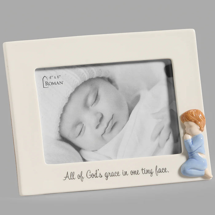 "All of God's Grace" Baby Photo Frame - Valencia Collection - Boy
