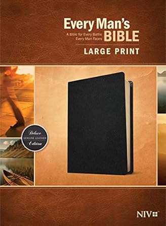 NIV Every Man's Bible Lg Print Genuine Leather Black