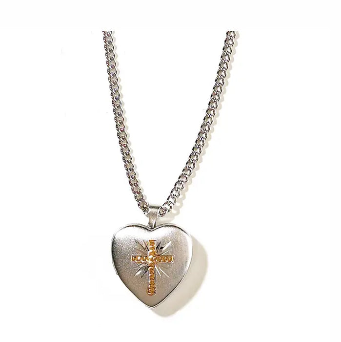 Silver and Gold Plated Heart Locket Necklace 18"