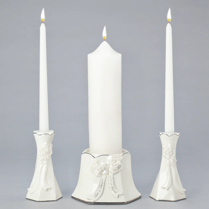Wedding Unity Candle Holder Set- Love is Patient