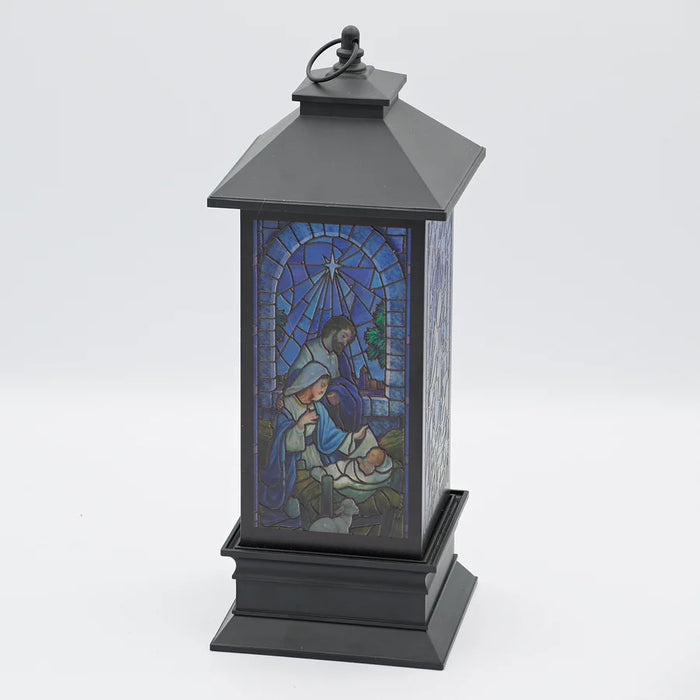 LED HOLY FAMILY PRINTED SWIRL LANTERN