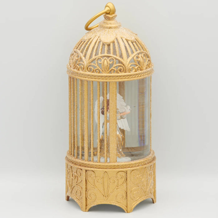 Confetti Lites Lighted Swirl Birdcage with Angel & Dove