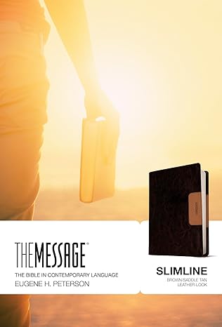 The Message Slimline Leather-Look Brown/Saddle Tan