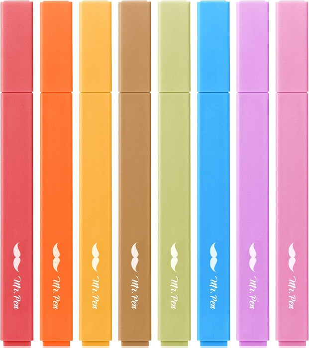 Mr. Pen Aesthetic Highlighters, 8 pcs, Chisel Tip