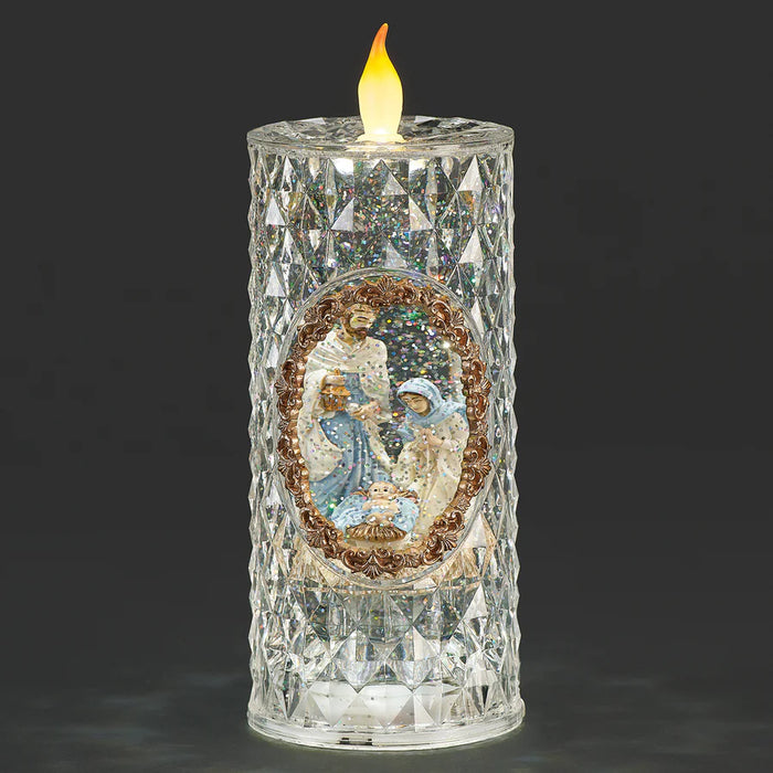 Confetti Lites Lighted Swirl Candle with Holy Family