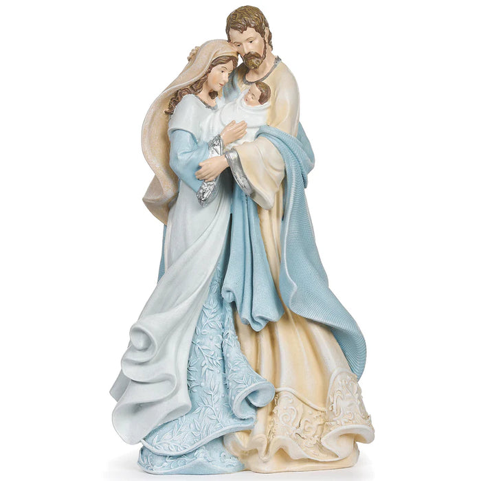 Holy Family with Leaf Pattern and Blue Gowns Figure