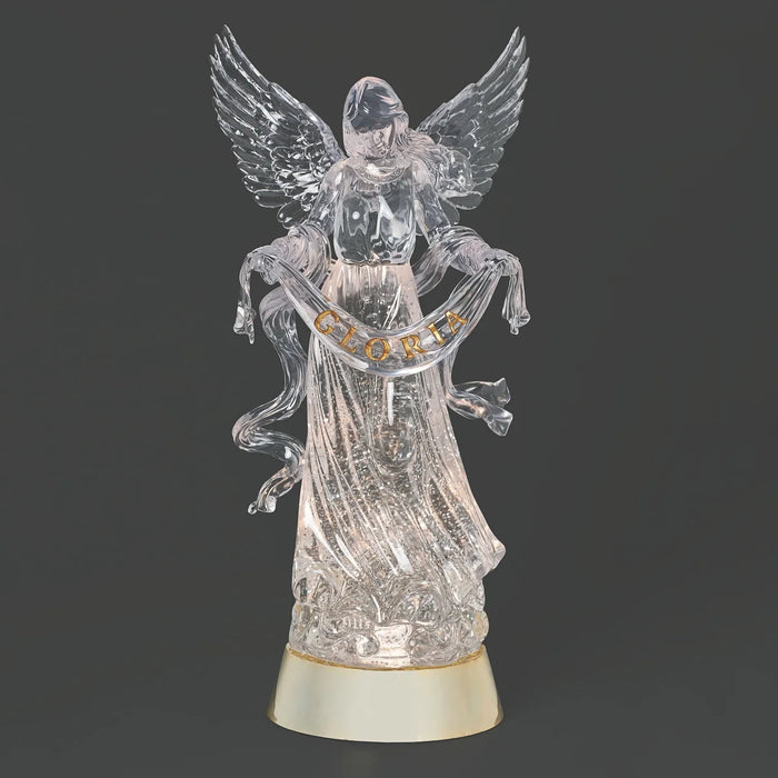 Confetti Lites Lighted Swirl Gloria Angel with Gold Base