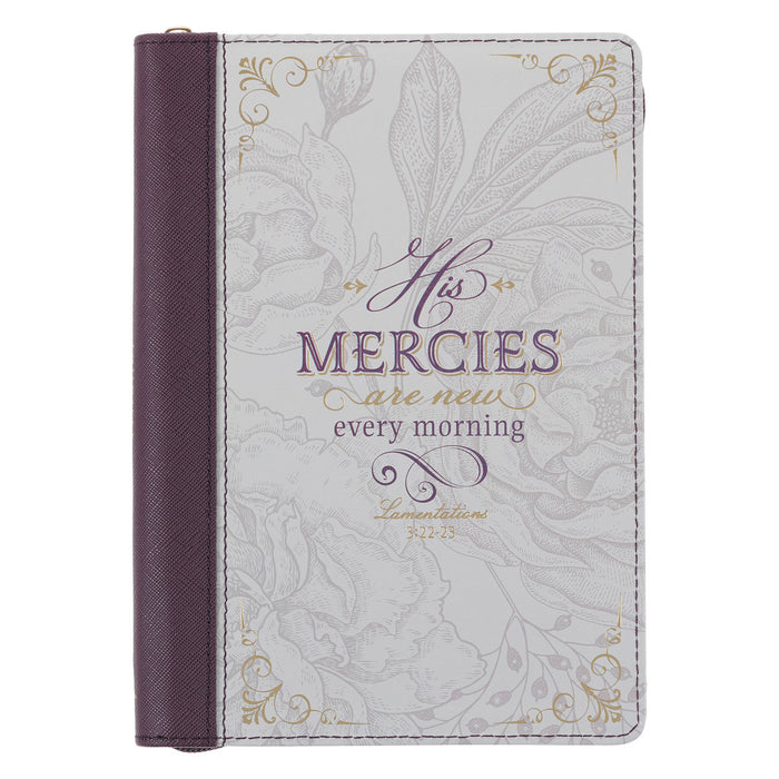 His Mercies are New Amethyst Purple LL Journal w/ Zipper