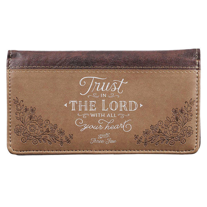 Checkbook Cover Brown Trust In The Lord - Prov 3:5-6