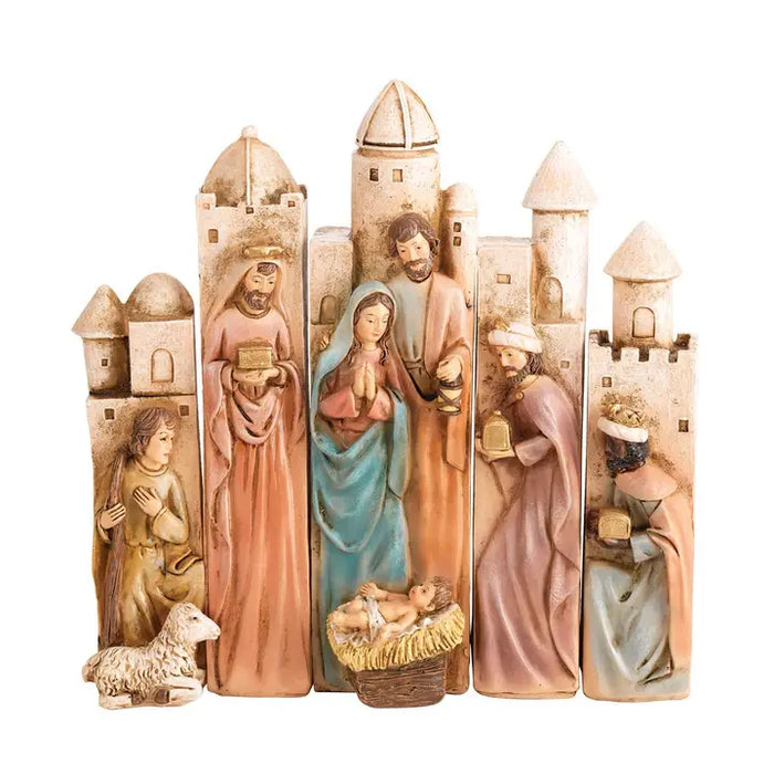 Nativity Set Nested 5-Piece Resin 7.75in