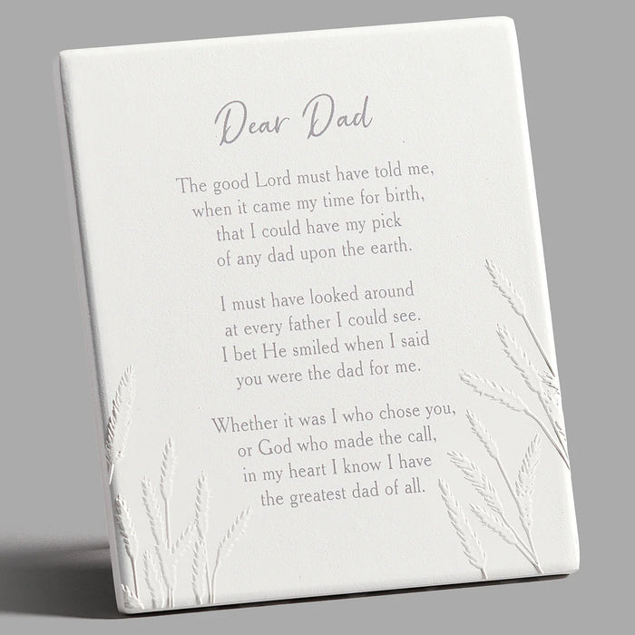Dear Dad Ceramic Wall Plaque with Easel Back