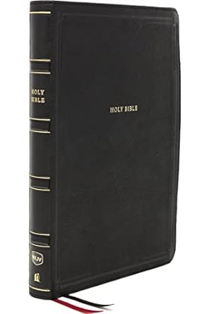 NKJV Lg Print Deluxe Thinline Ref Bible Leathersoft Black - Red Letter Edition, Comfort Print