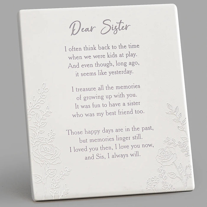 Dear Sister Ceramic Plaque with Easel Back